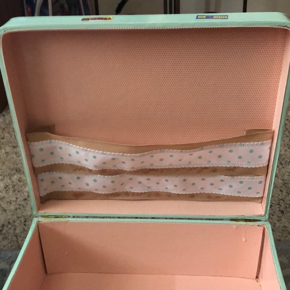 Pressed Cardboard Teal and Pink Suitcases - Picture 4 of 6
